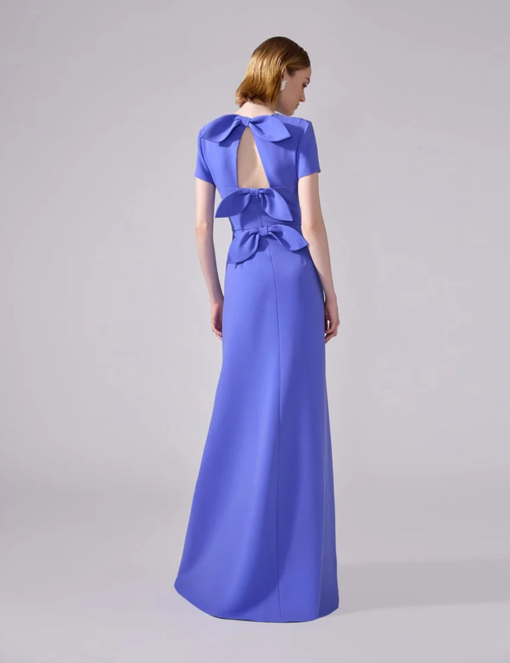 Flora-Embroidered Gown With Bows