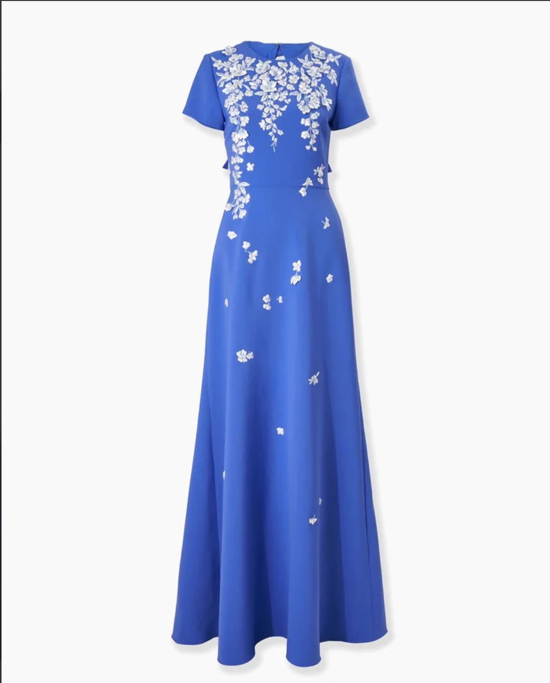 Flora-Embroidered Gown With Bows